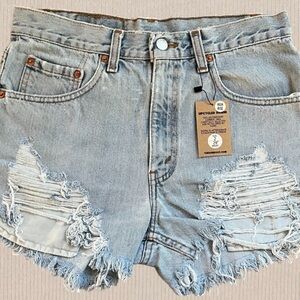 Vintage Levi Reworked Denim Frayed Cutoff Shorts